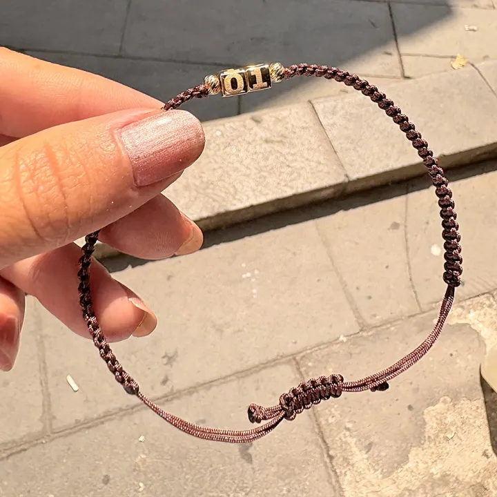 14 Ayar Altın Makrome 2 Küp Bileklik - 5mm