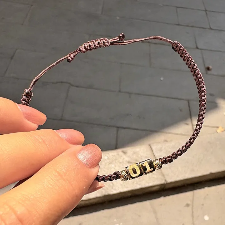 14 Ayar Altın Makrome 2 Küp Bileklik - 5mm