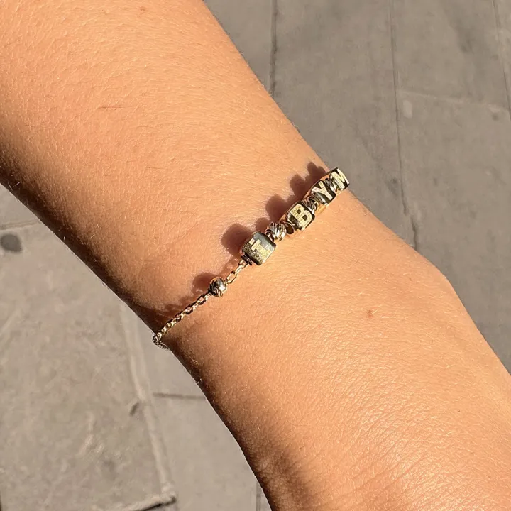 14 Ayar Altın 4 Küp Bileklik - 4mm