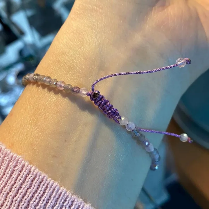 14 Ayar Altın Ametist Taşlı Bileklik