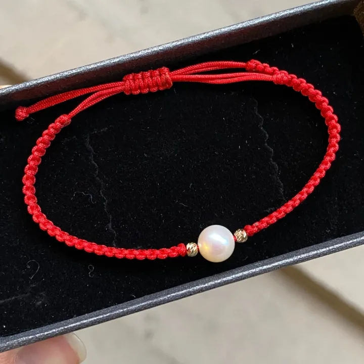 14 Ayar Altın Makrome İnci Bileklik