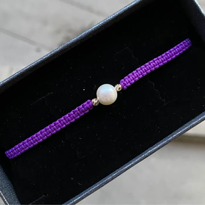 14 Ayar Altın Makrome İnci Bileklik