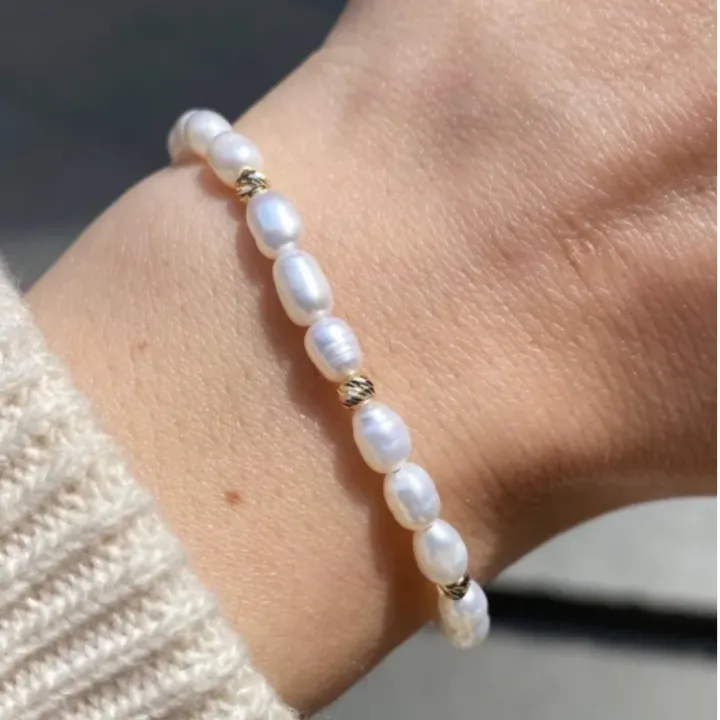 14 Ayar Altın İnci Bileklik