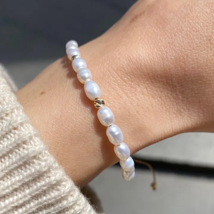 14 Ayar Altın İnci Bileklik