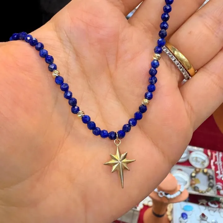 14 Ayar Altın Kuzey Yıldızı Turmalin Kolye