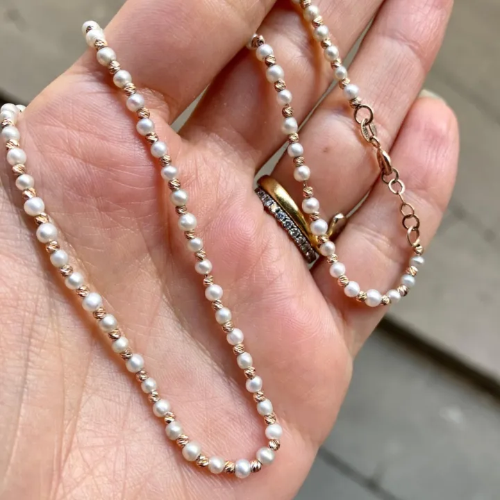 14 Ayar Altın İnci Kolye