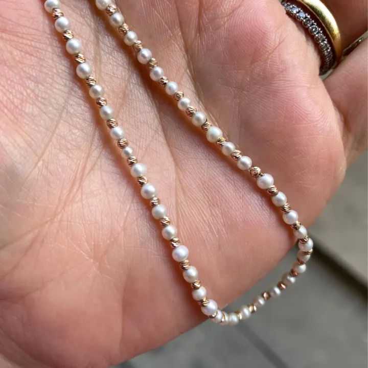 14 Ayar Altın İnci Kolye