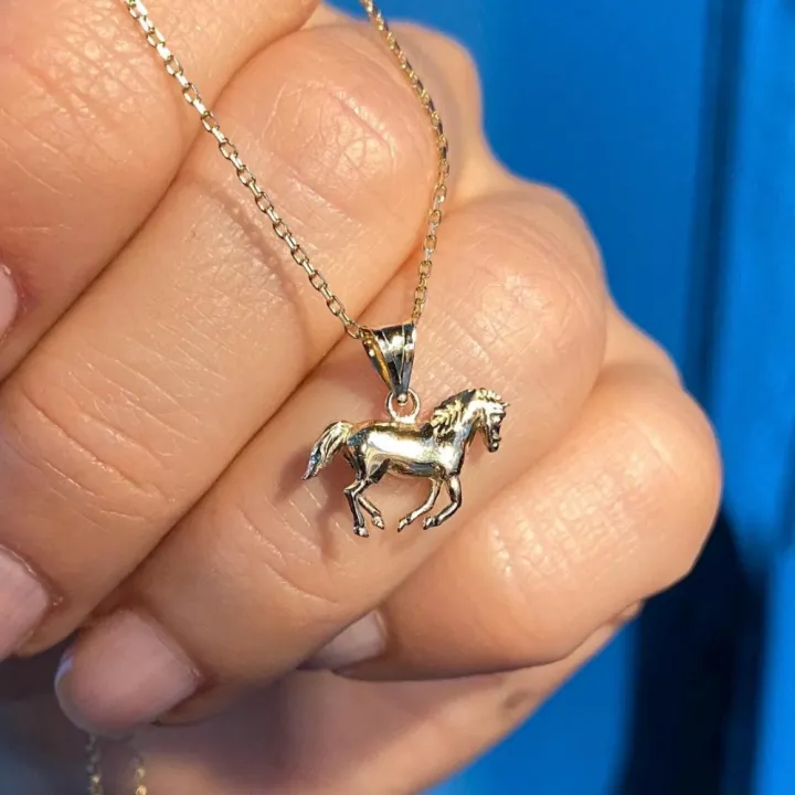14 Ayar Altın At Kolye Ucu