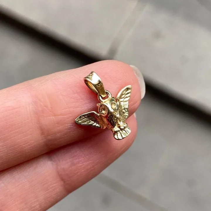 14 Ayar Altın Baykuş Kolye Ucu