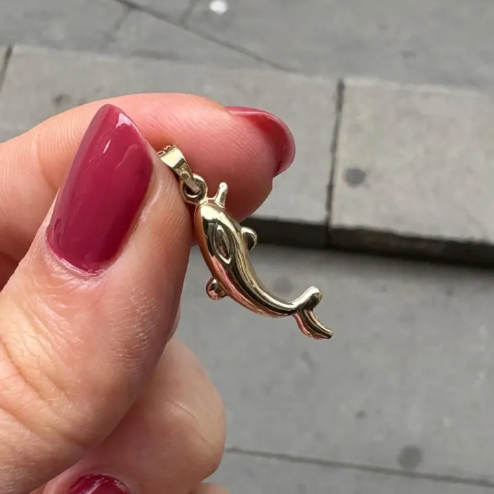 14 Ayar Altın Yunus Kolye Ucu