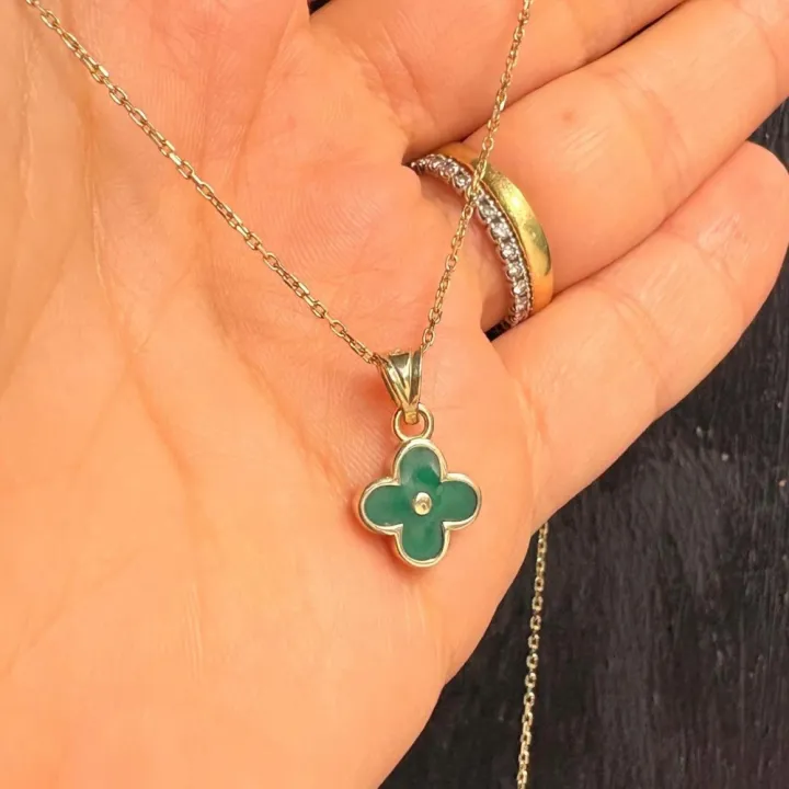 14 Ayar Altın Dört Yapraklı Yonca Kolye Ucu