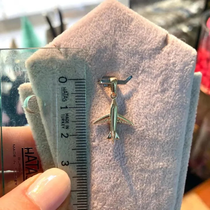 14 Ayar Altın Uçak Kolye Ucu