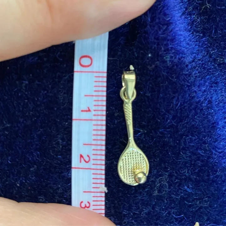 14 Ayar Altın Tenis Raketi Kolye Ucu