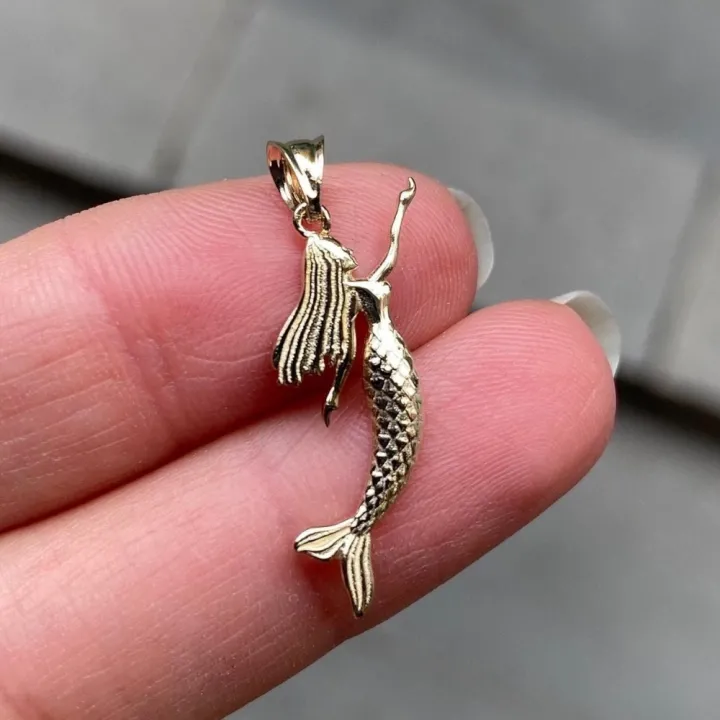 14 Ayar Altın Deniz Kızı Kolye Ucu