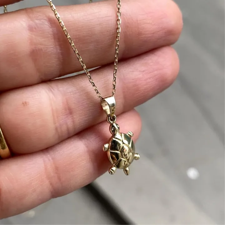 14 Ayar Altın Kaplumbağa Kolye Ucu