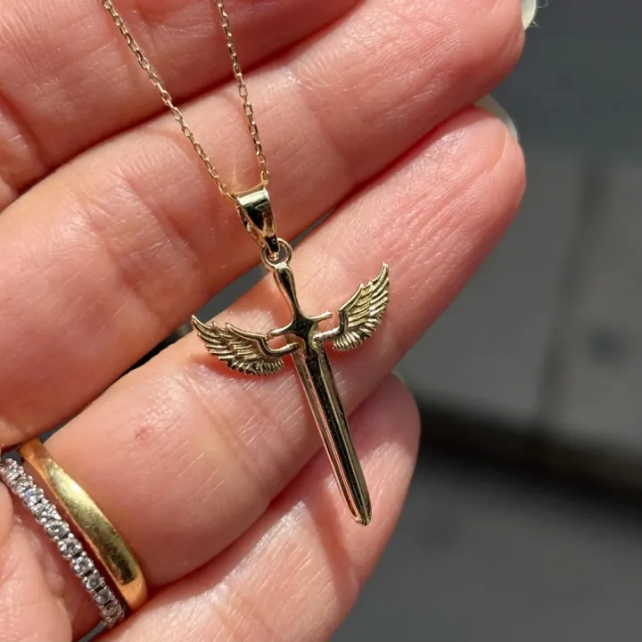 14 Ayar Altın Kılıç Kolye Ucu