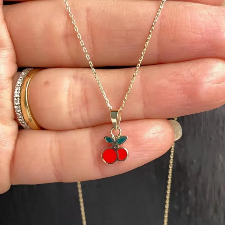 14 Ayar Altın Kiraz Kolye Ucu
