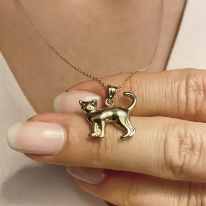 14 Ayar Altın Kedi Kolye Ucu