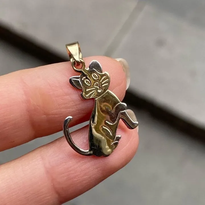 14 Ayar Altın Kedi Kolye Ucu