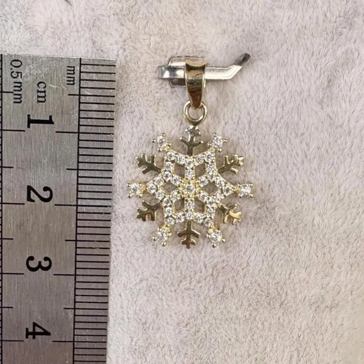 14 Ayar Altın Kar Tanesi Kolye Ucu