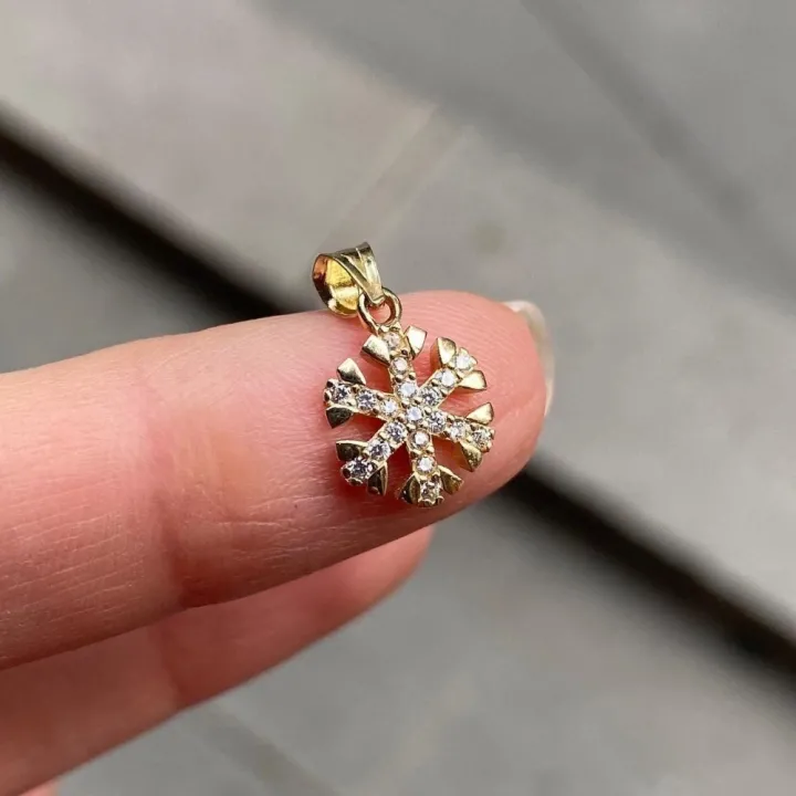 14 Ayar Altın Kar Tanesi Kolye Ucu