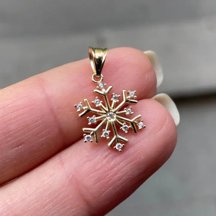 14 Ayar Altın Kar Tanesi Kolye Ucu