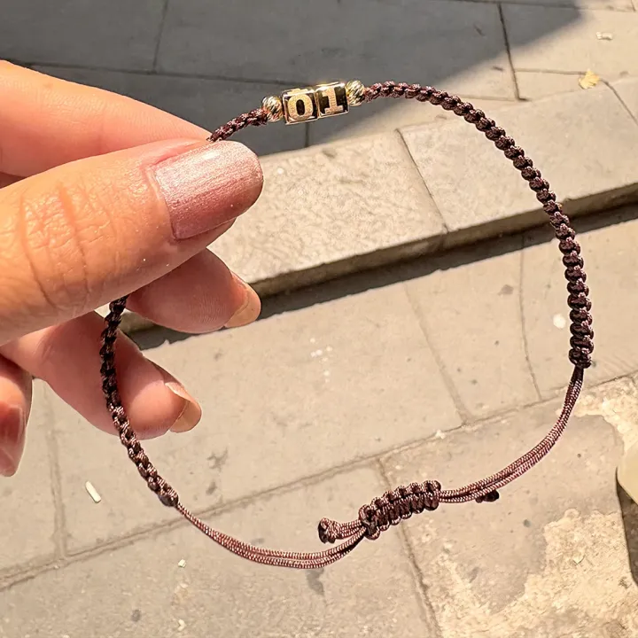 Dorikalı İpli 2 Küp Bileklik - 5mm