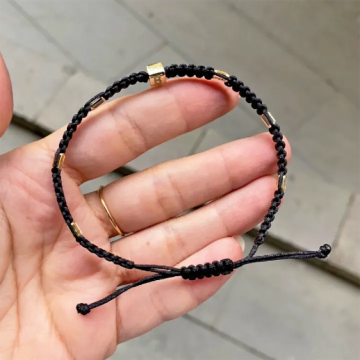 Örme İpli Tek Küp Bileklik - 5mm