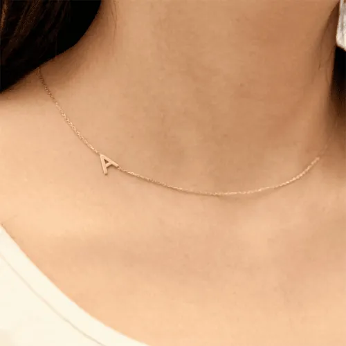 14 Ayar Altın Harf Kolye - 1 Harf