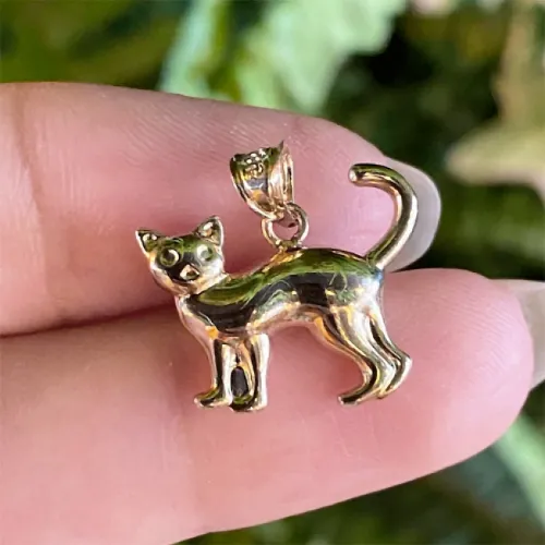 14 Ayar Altın Kedi Kolye Ucu