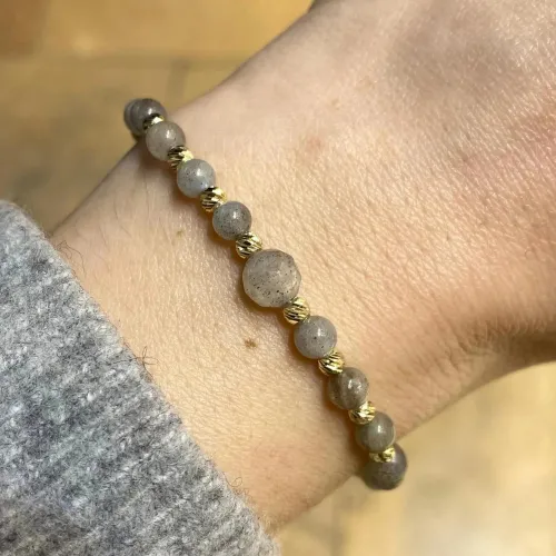 14 Ayar Altın Dorika Labradorit Taşlı Bileklik