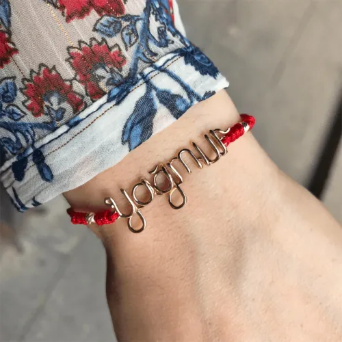 14 Ayar Altın Tel Kıvırma İsim Bileklik - 6 Harf