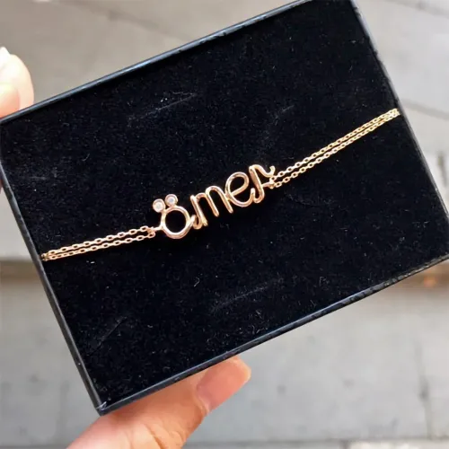 14 Ayar Altın Tel Kıvırma İsim Bileklik - 4 Harf