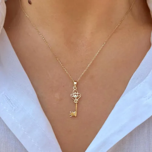 14 Ayar Altın Anahtar Kolye Ucu