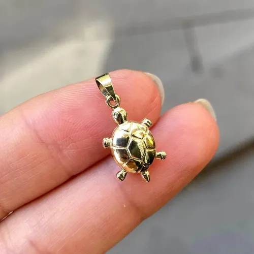 14 Ayar Altın Kaplumbağa Kolye Ucu