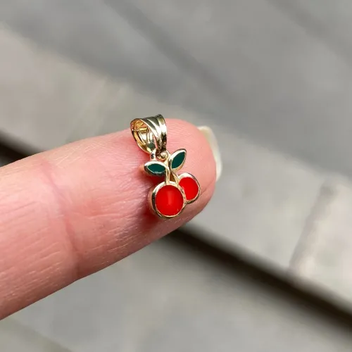 14 Ayar Altın Kiraz Kolye Ucu