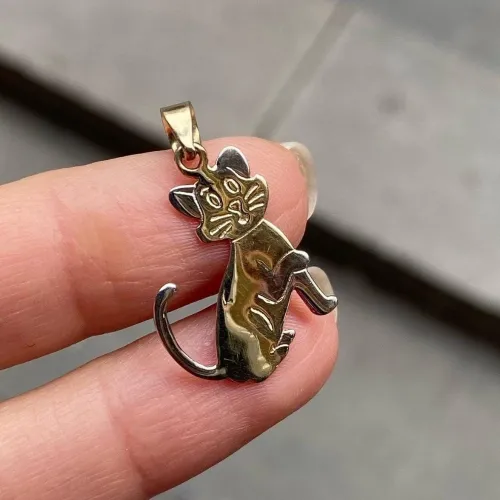 14 Ayar Altın Kedi Kolye Ucu