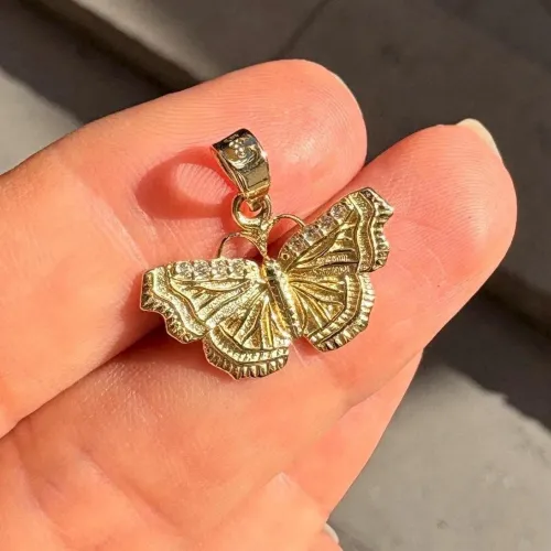 14 Ayar Altın Kelebek Kolye Ucu