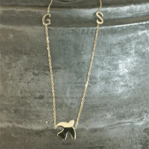 Kırlangıç Harf Kolye - 2 Harf