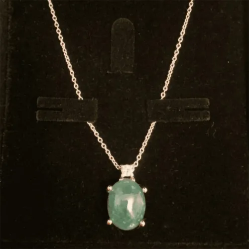 Pırlanta ve Zümrüt Taşlı Kolye