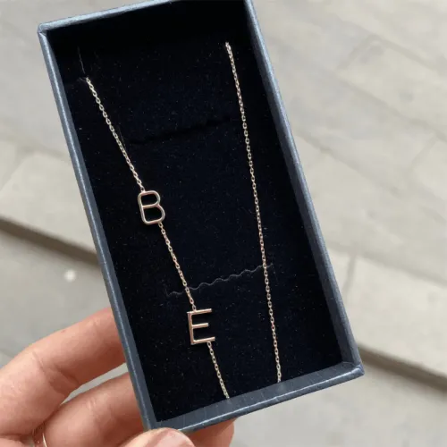 Tel Kıvırma Harf Kolye - 2 Harf