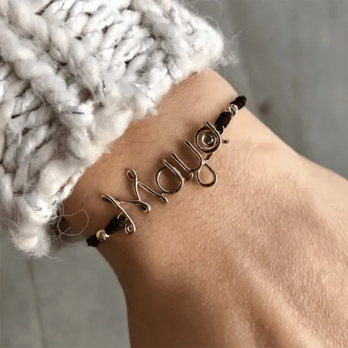 Tel Kıvırma İpli İsim Bileklik - 4 Harf