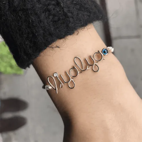 Tel Kıvırma İpli İsim Bileklik - 7 Harf