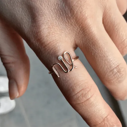 Tel Kıvırma İsim Yüzük - 3 Harf