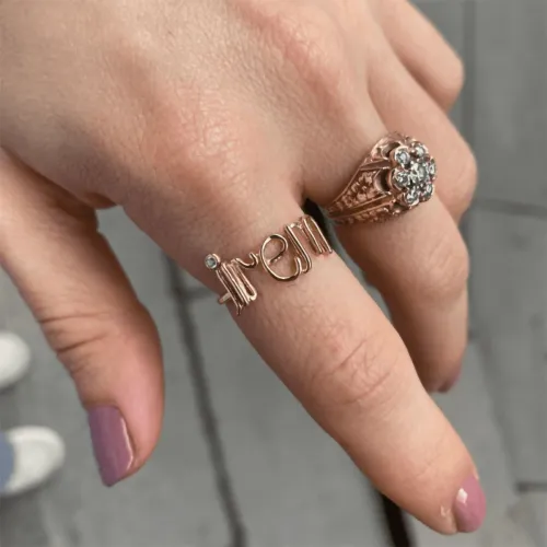 Tel Kıvırma İsim Yüzük - 4 Harf