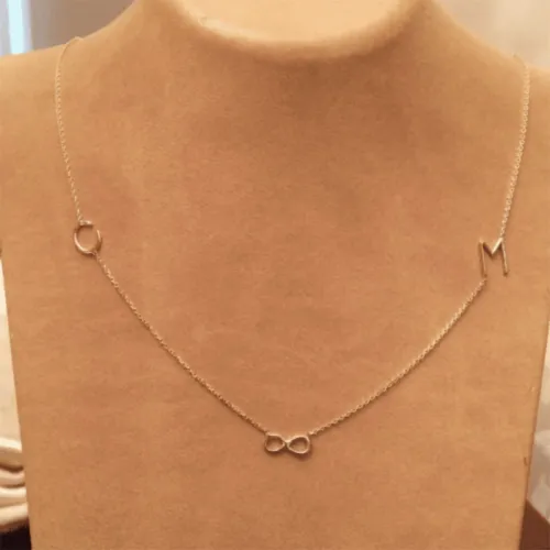 Tel Kıvırma Sonsuz Harf Kolye - 2 Harf