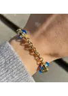 4 Nazar Boncuklu Zincir Bileklik