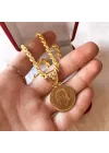 14-22 Ayar Altın Halat Zincir Ata Lira Kolye