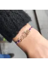 14 Ayar Altın Tel Kıvırma İsim Bileklik - 5 Harf