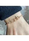 14 Ayar Altın Tel Kıvırma İsim Bileklik - 5 Harf